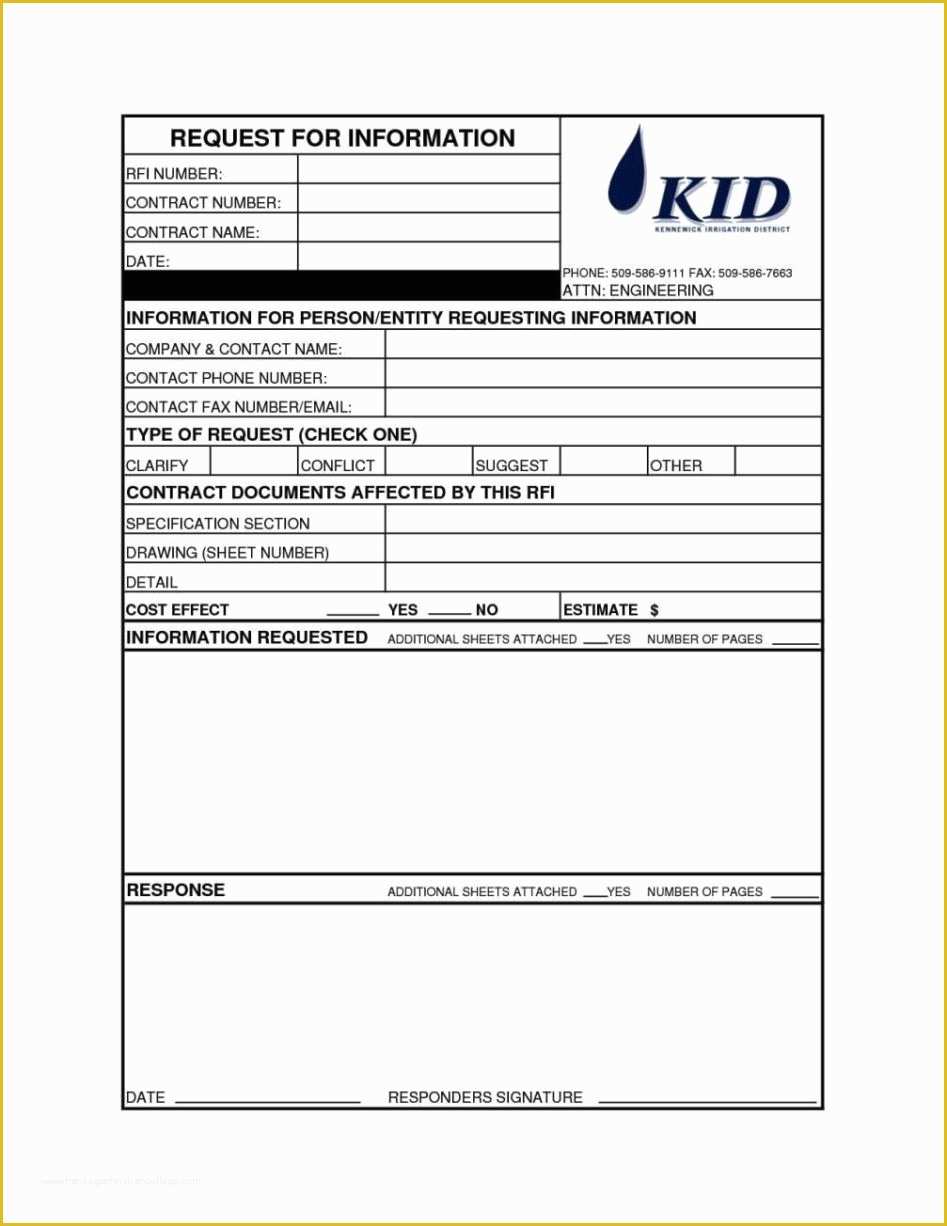 Free Rfi form Template Of Rfi forms Template Sampletemplatess Sampletemplatess