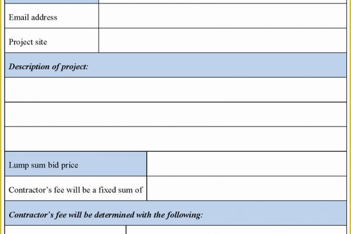 Free Roofing Estimate Template Of Bid Proposal form Example Mughals