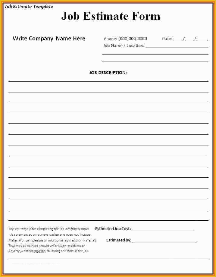 Free Roofing Estimate Template Of Free Printable Roofing Estimate forms
