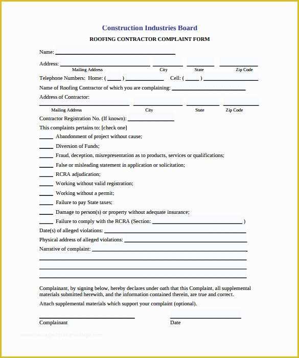 Free Roofing Estimate Template Of Free Printable Roofing Estimate forms