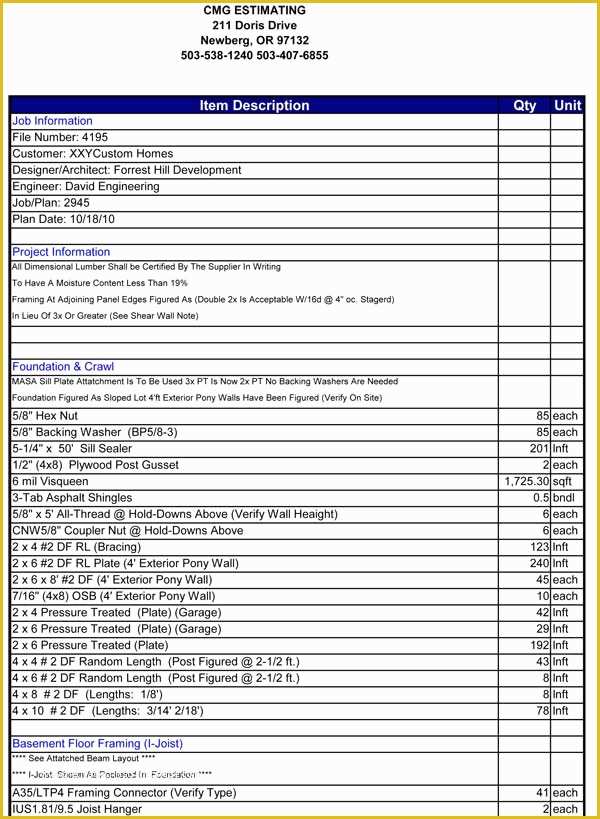 Free Roofing Estimate Template Of Roof Estimate Sample – Emmamcintyrephotography