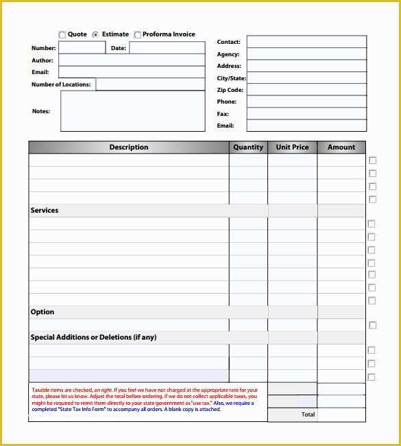 Free Roofing Estimate Forms Printable