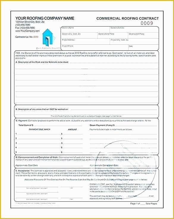 Free Roofing Estimate Template Of Sample Roofing Contract Download by