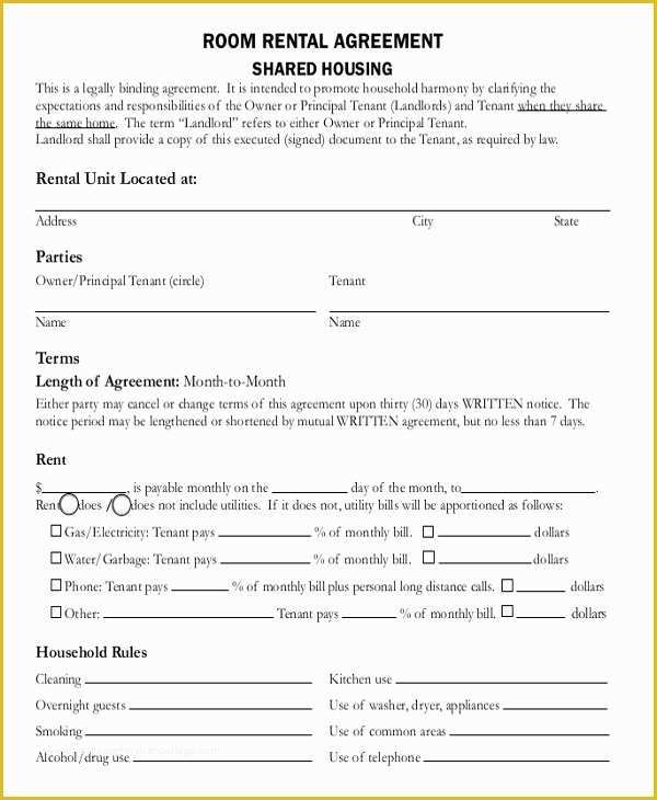 Free Room Rental Agreement Template Of 13 Room Rental Agreement Templates – Free Downloadable