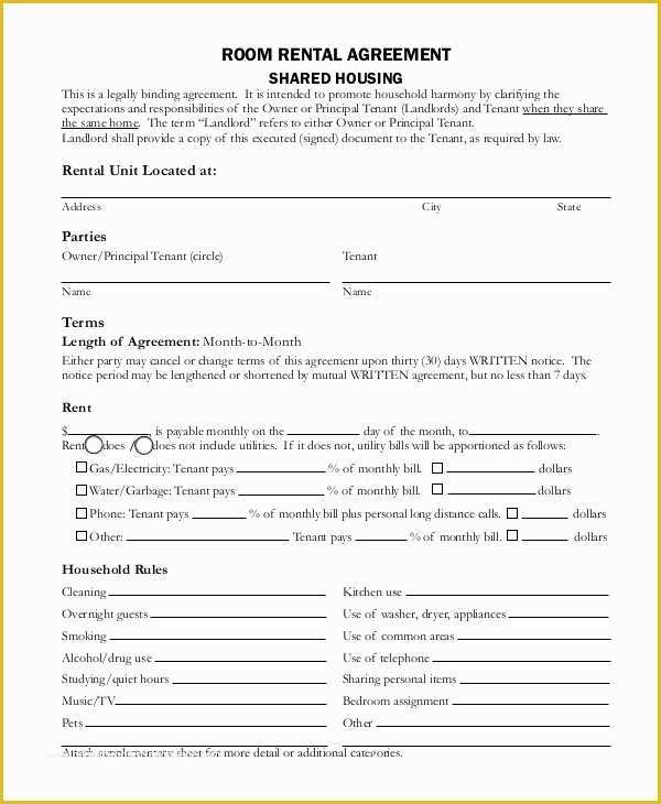 Free Room Rental Agreement Template Of 7 Sample Month to Month Rental Agreements