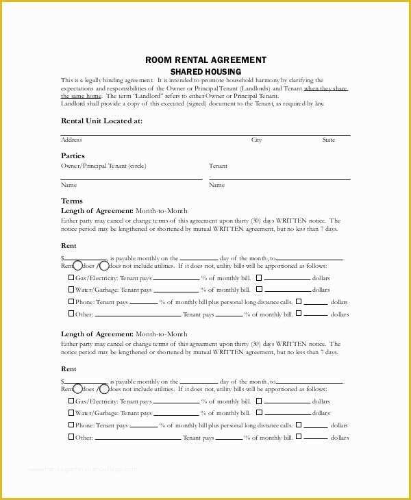 Free Room Rental Agreement Template Of Basic Rental Agreement – 10 Free Word Pdf Documents