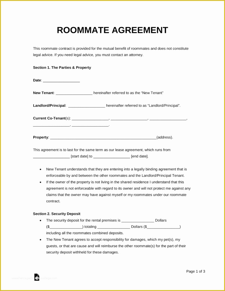 Free Room Rental Agreement Template Of Free Roommate Room Rental Agreement Template Pdf