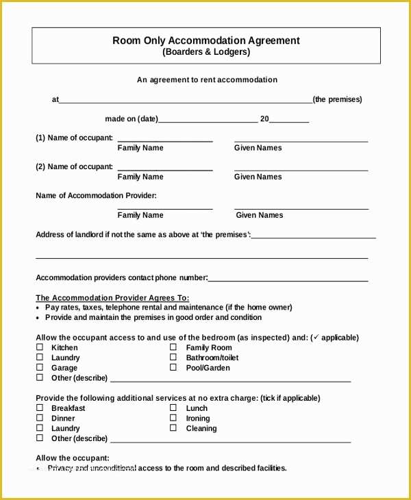 Free Room Rental Agreement Template Of Room Rental Agreement Template – 11 Free Word Pdf Free