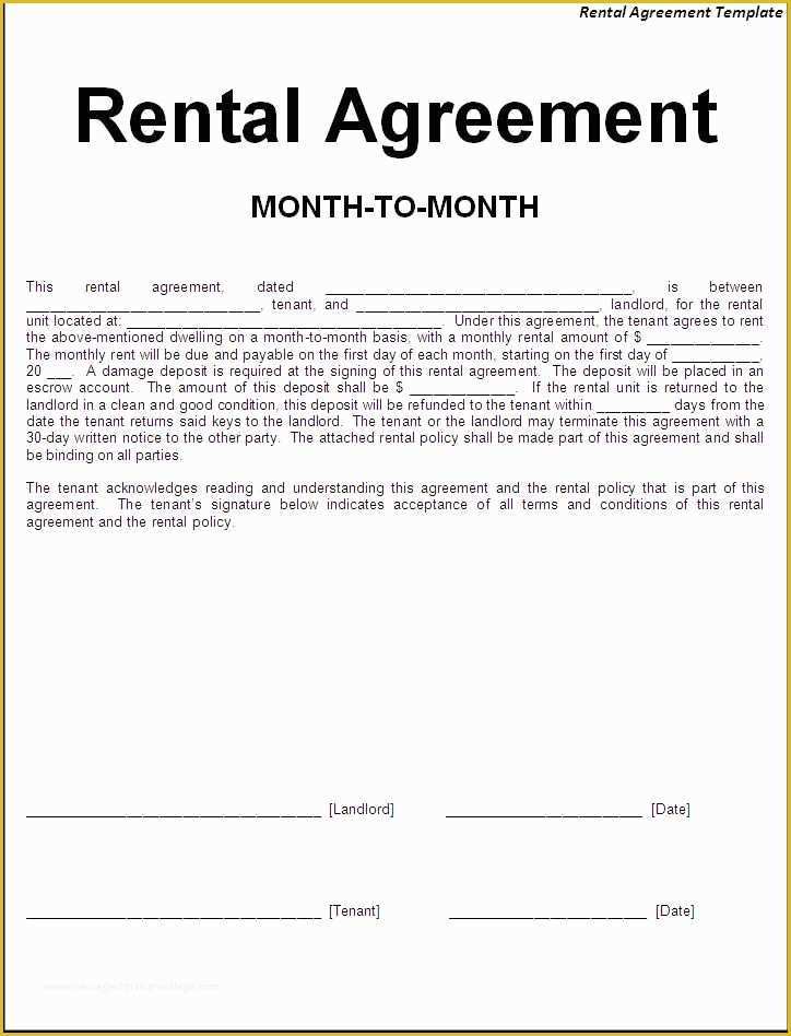 Free Room Rental Agreement Template Word Of 30 Basic Editable Rental Agreement form Templates Thogati