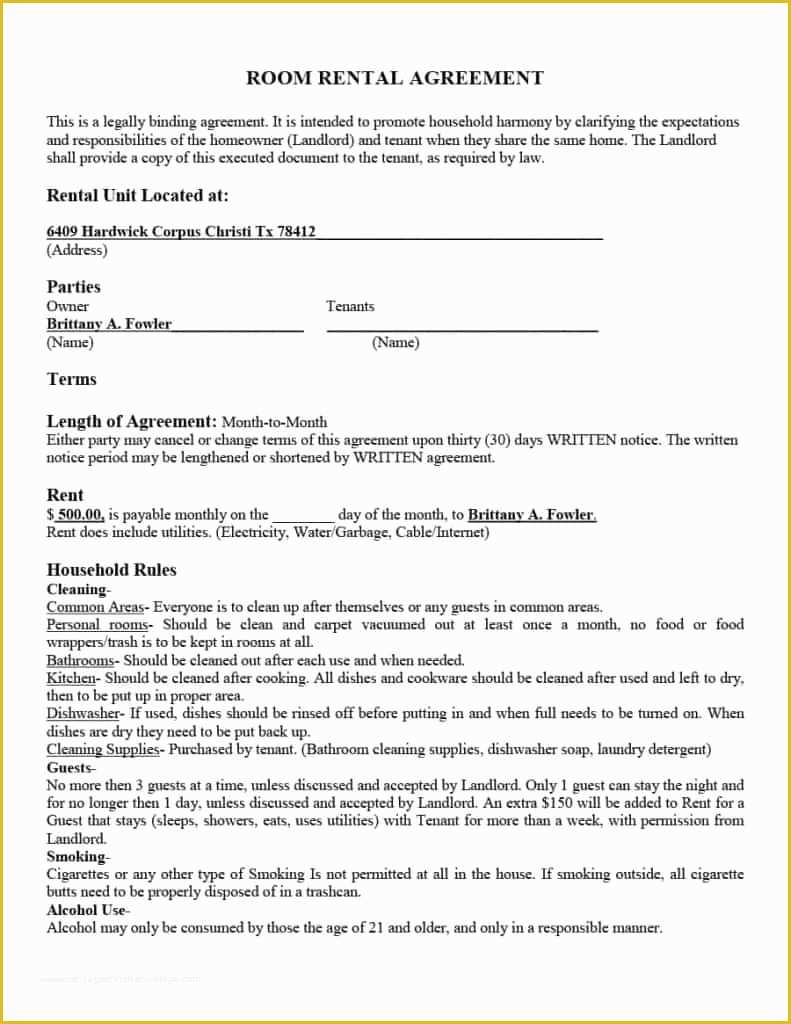 Free Room Rental Agreement Template Word Of 39 Simple Room Rental Agreement Templates Template Archive