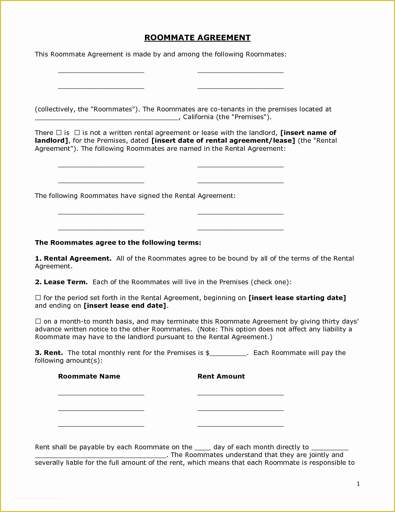 Free Room Rental Agreement Template Word Of Free Room Rental Lease Agreement Template