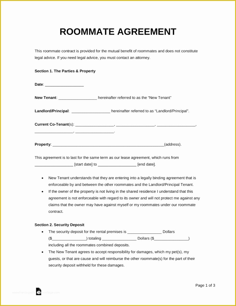 Free Room Rental Agreement Template Word Of Free Roommate Room Rental Agreement Template Pdf