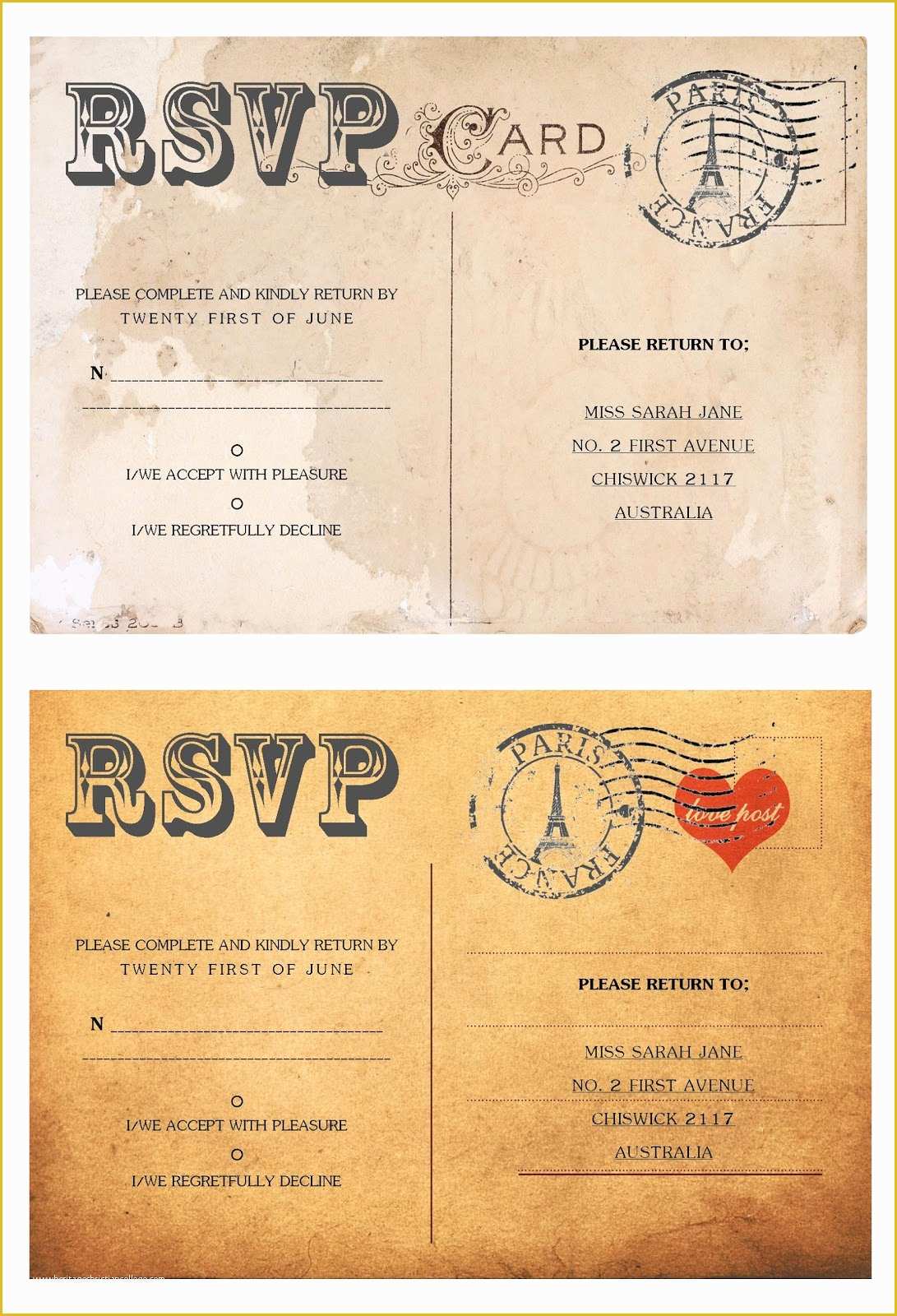 Free Rsvp Postcard Template Of Effortless Weddings Stationery April 2011