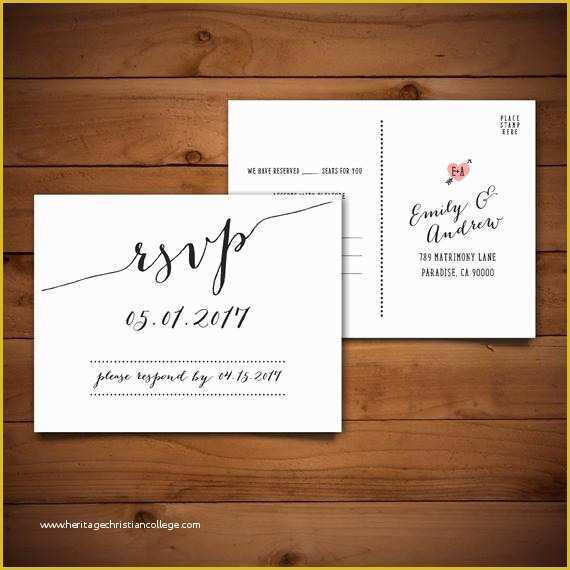 Free Rsvp Postcard Template Of Items Similar to Rsvp Diy Wedding Template Rsvp