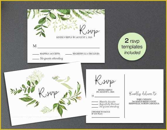 Free Rsvp Postcard Template Of Rsvp Card Rsvp Postcard Rsvp Template Greenery Wedding Rsvp