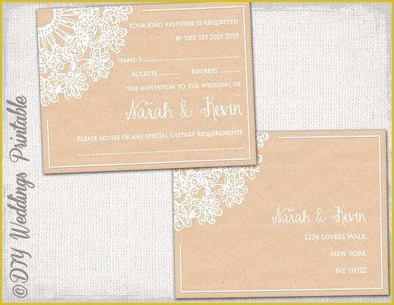 Free Rsvp Postcard Template Of Rustic Wedding Rsvp Postcard Template Diy Lace Doily