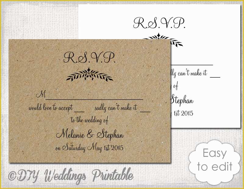 Free Rsvp Postcard Template Of Rustic Wedding Rsvp Template Leaf Garland