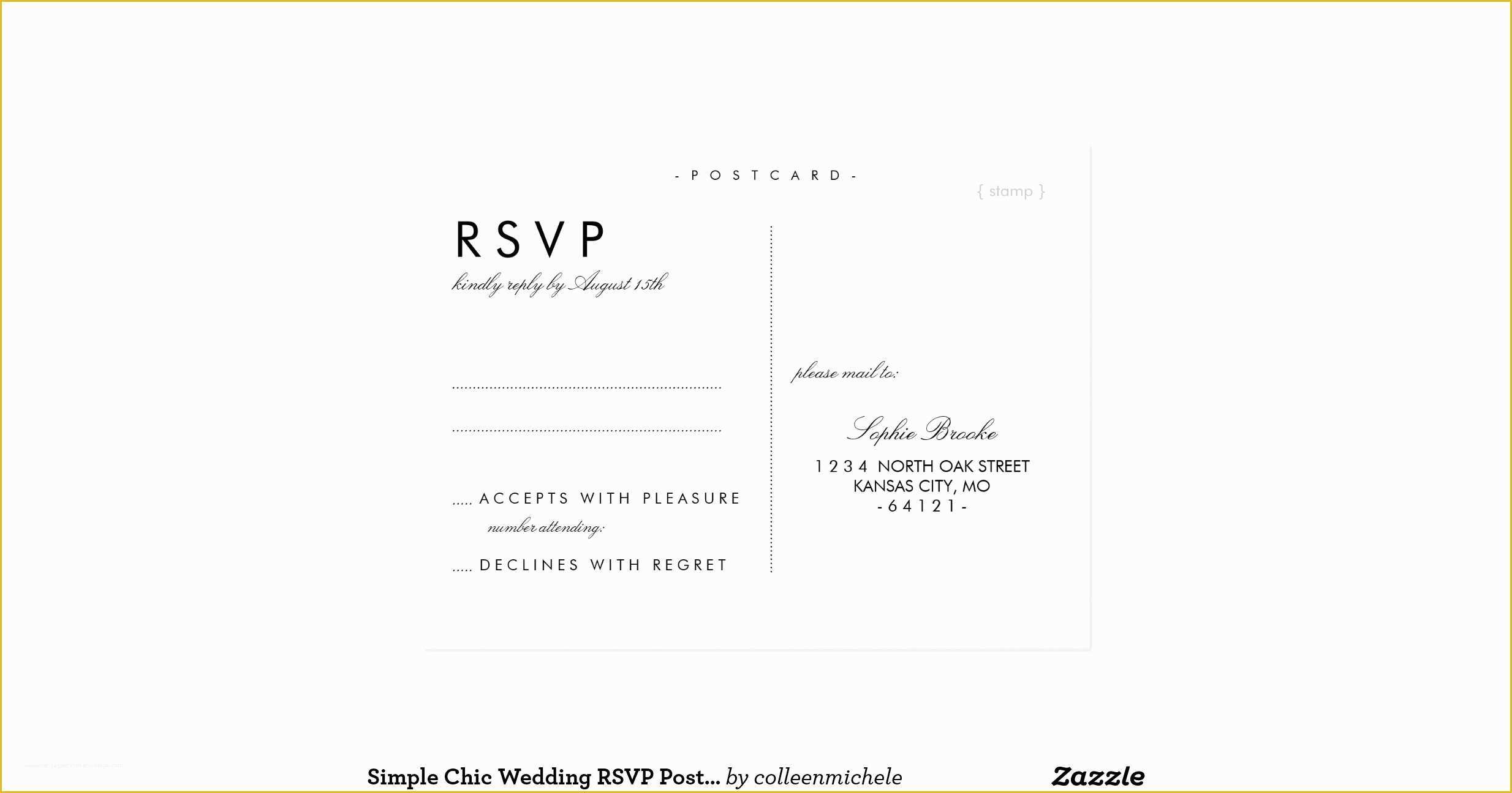 Free Rsvp Postcard Template Of Simple Chic Wedding Rsvp Postcard Template