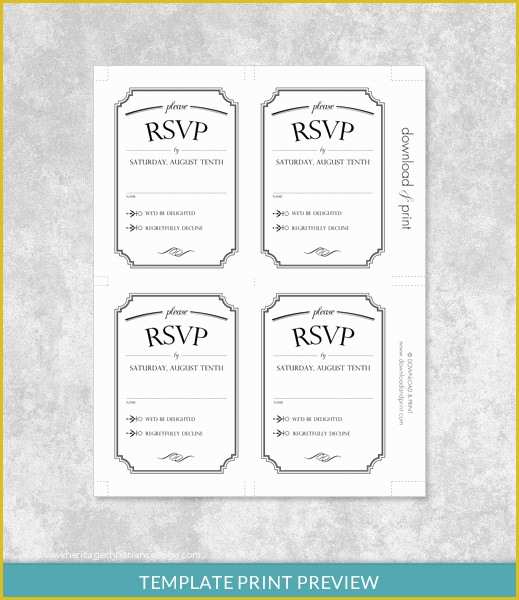 Free Rsvp Postcard Template Of Vintage Wedding Type Rsvp Card Template