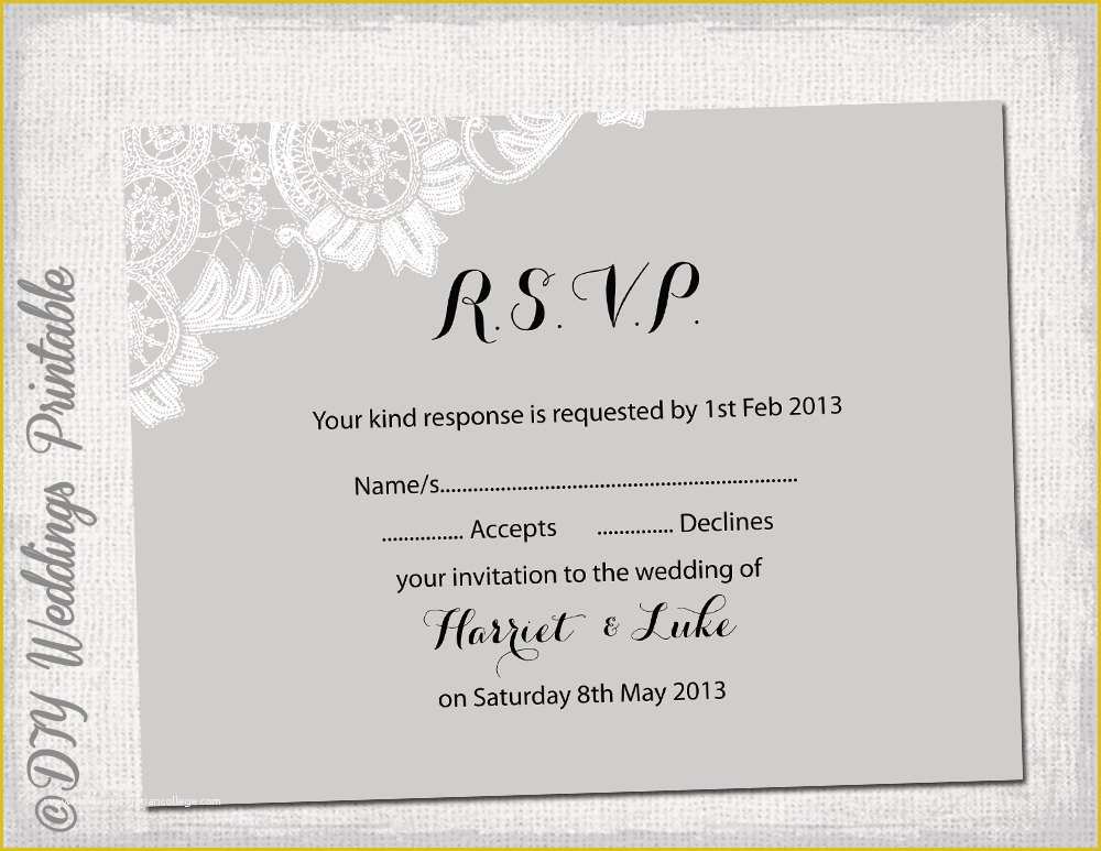 Free Rsvp Postcard Template Of Wedding Rsvp Template Diy Silver Gray Antique