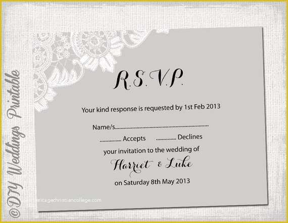 Free Rsvp Postcard Template Of Wedding Rsvp Template Diy Silver Gray Antique