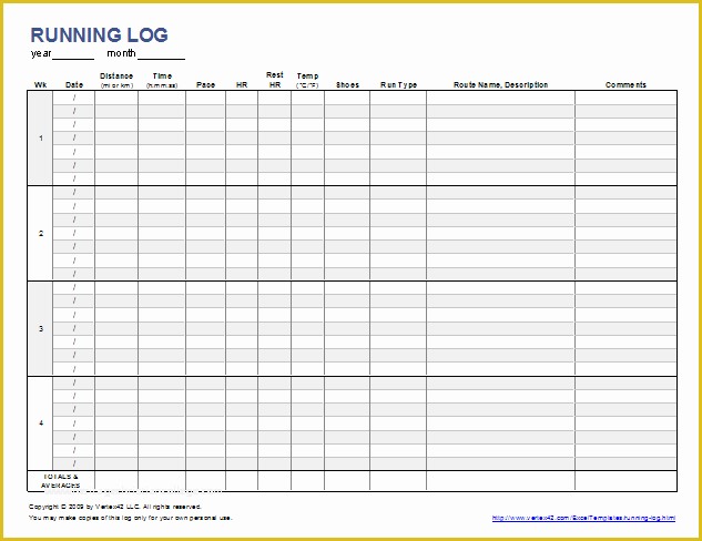 Free Run Chart Template Of Download A Simple Running Log or Walking Log Template for