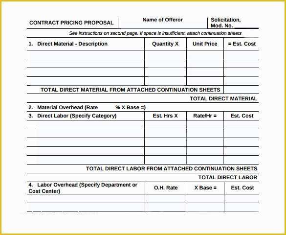 Free Sample Bid Proposal Template Of 10 Contract Proposal Templates – Samples Examples