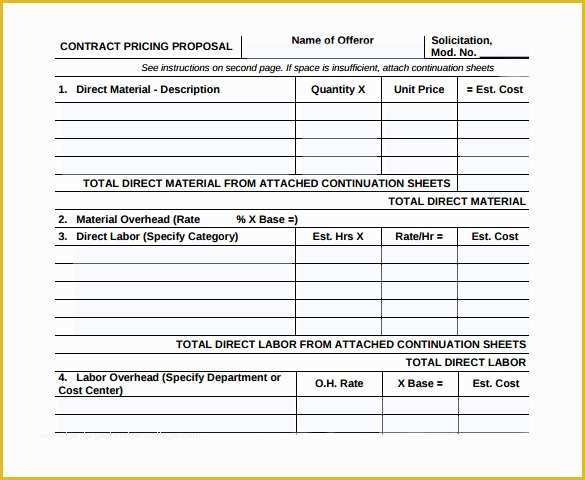Free Sample Bid Proposal Template Of 10 Contract Proposal Templates – Samples Examples