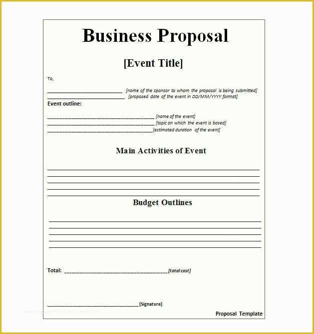 Free Sample Bid Proposal Template Of 30 Business Proposal Templates &amp; Proposal Letter Samples
