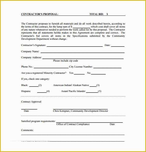 Free Sample Bid Proposal Template Of Bid Proposal Templates 15 Free Sample Example format