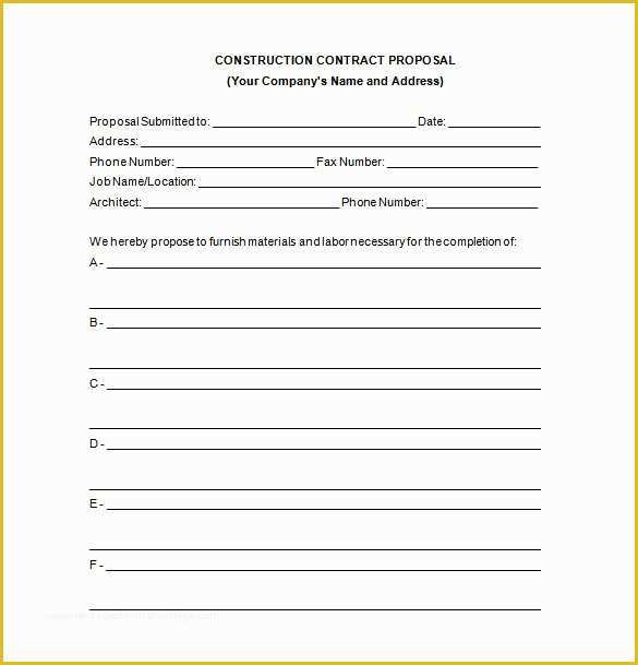 Free Sample Bid Proposal Template Of Construction Proposal Templates 17 Free Word Pdf