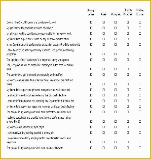 Free Sample Employee Satisfaction Survey Templates Of 19 Employee Survey Templates & Samples Doc Pdf