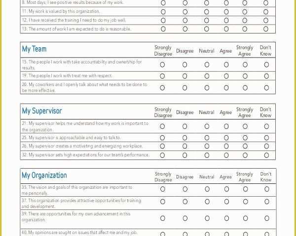Free Sample Employee Satisfaction Survey Templates Of 25 Employee Surveys