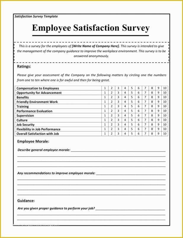 Free Sample Employee Satisfaction Survey Templates Of Employee Satisfaction Survey