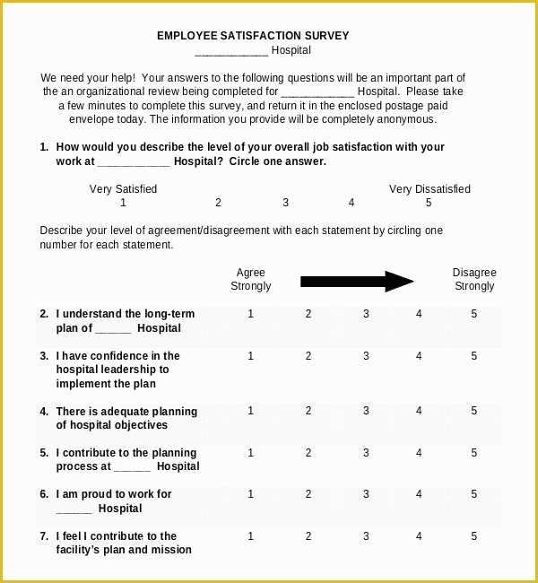 Free Sample Employee Satisfaction Survey Templates Of Employee Satisfaction Survey Template Word