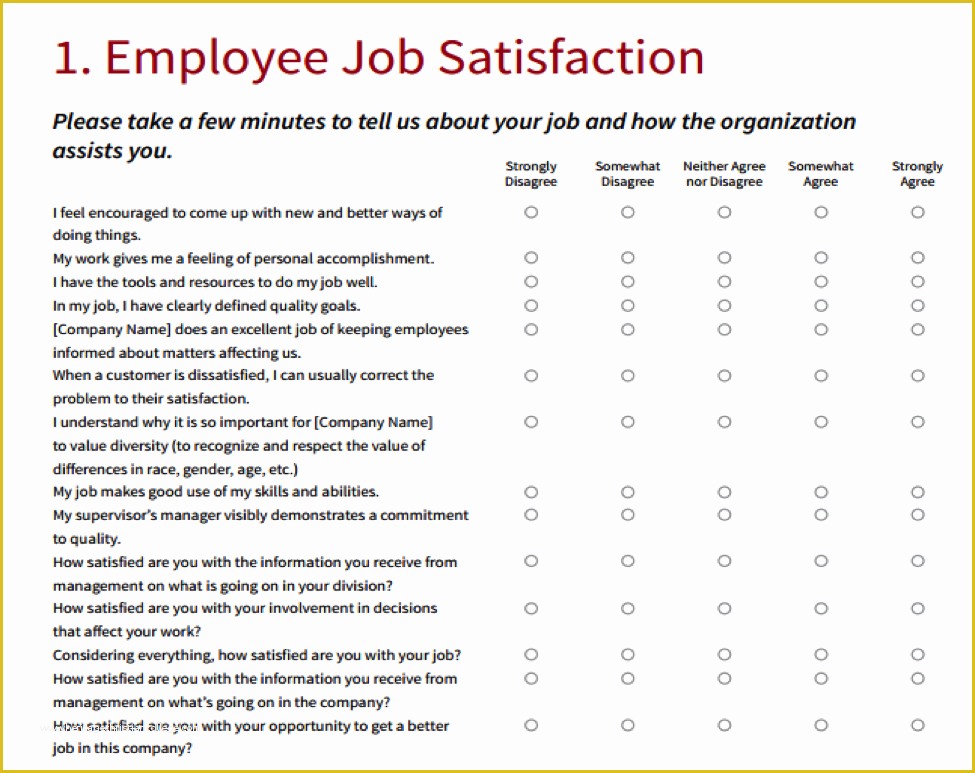 Free Sample Employee Satisfaction Survey Templates Of How Happy are Your Employees Find Out now