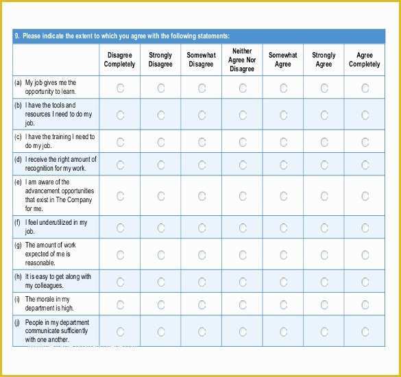 Free Sample Employee Satisfaction Survey Templates Of Survey Template – 33 Free Word Excel Pdf Documents