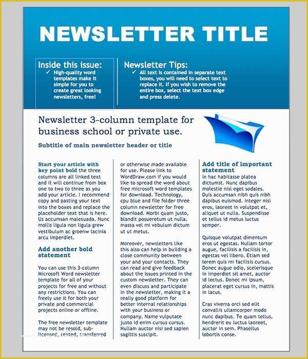 Free Sample Newsletter Templates Microsoft Word Of Business Newsletter Templates Free