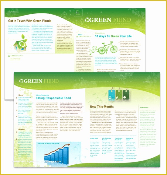 Free Sample Newsletter Templates Microsoft Word Of Eco Business Newsletter Template
