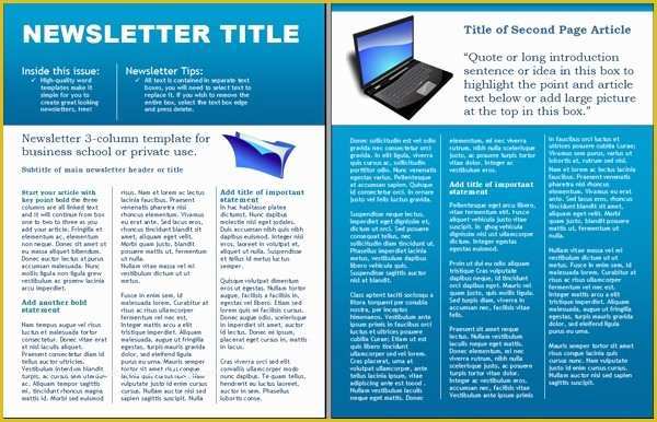Free Sample Newsletter Templates Microsoft Word Of Free Business Newsletter Templates for Microsoft Word