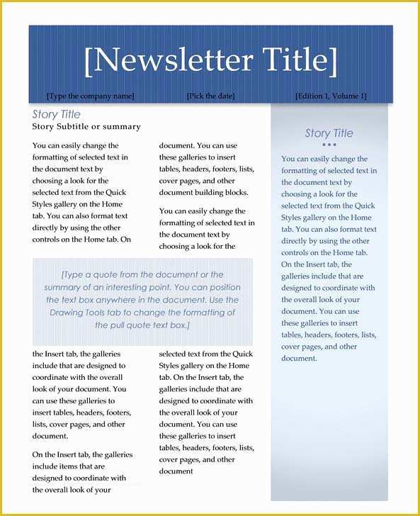 Free Sample Newsletter Templates Microsoft Word Of Newsletter Templates Word