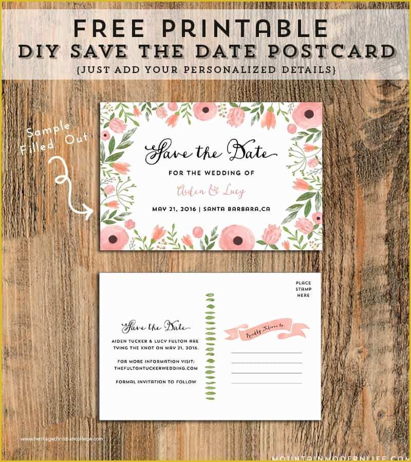 Free Save the Date Templates Of Diy Save the Date Postcard Free Printable