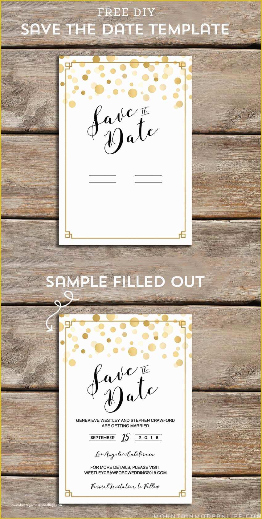 Free Save the Date Templates Of Modern Diy Save the Date Free Printable
