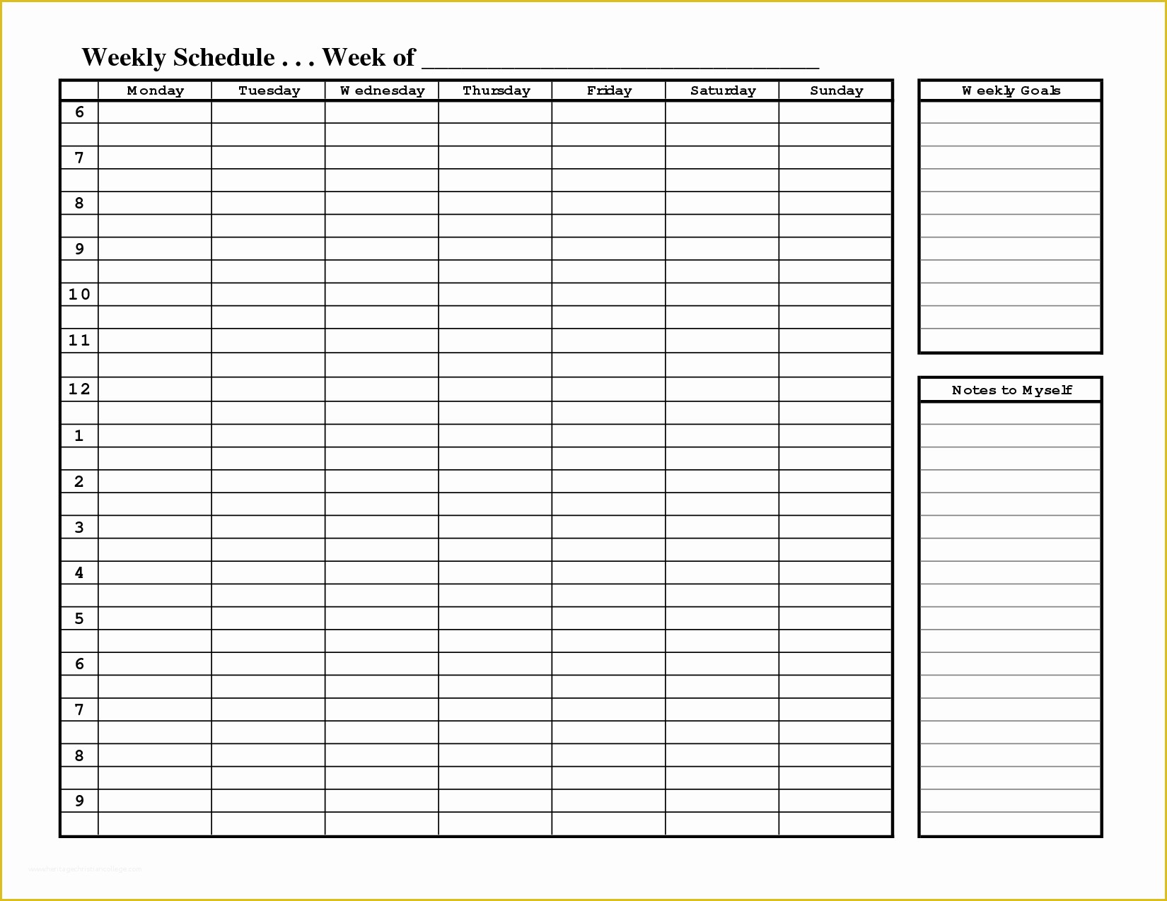 Free Schedule Template Of 7 Best Of Weekly Class Schedule Templates Free
