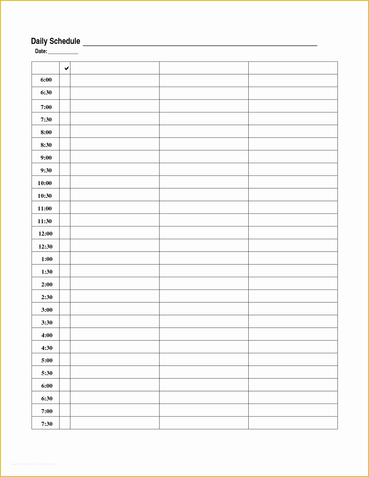Free Schedule Template Of 7 Daily Schedule Template