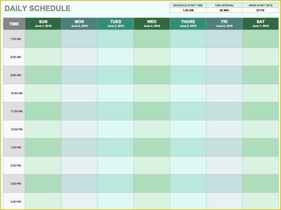 Free Schedule Template Of Free Daily Schedule Templates for Excel Smartsheet