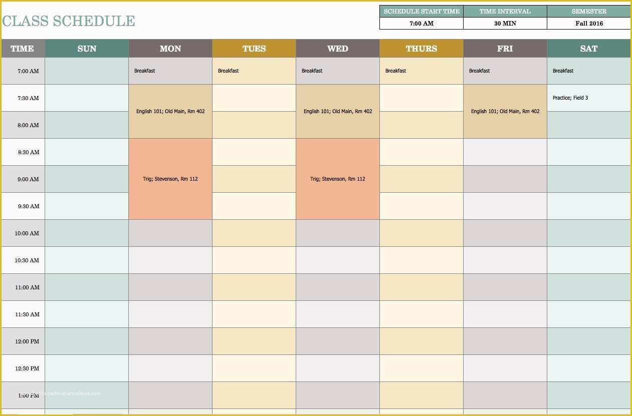 Free Schedule Template Of Free Weekly Schedule Templates for Excel Smartsheet