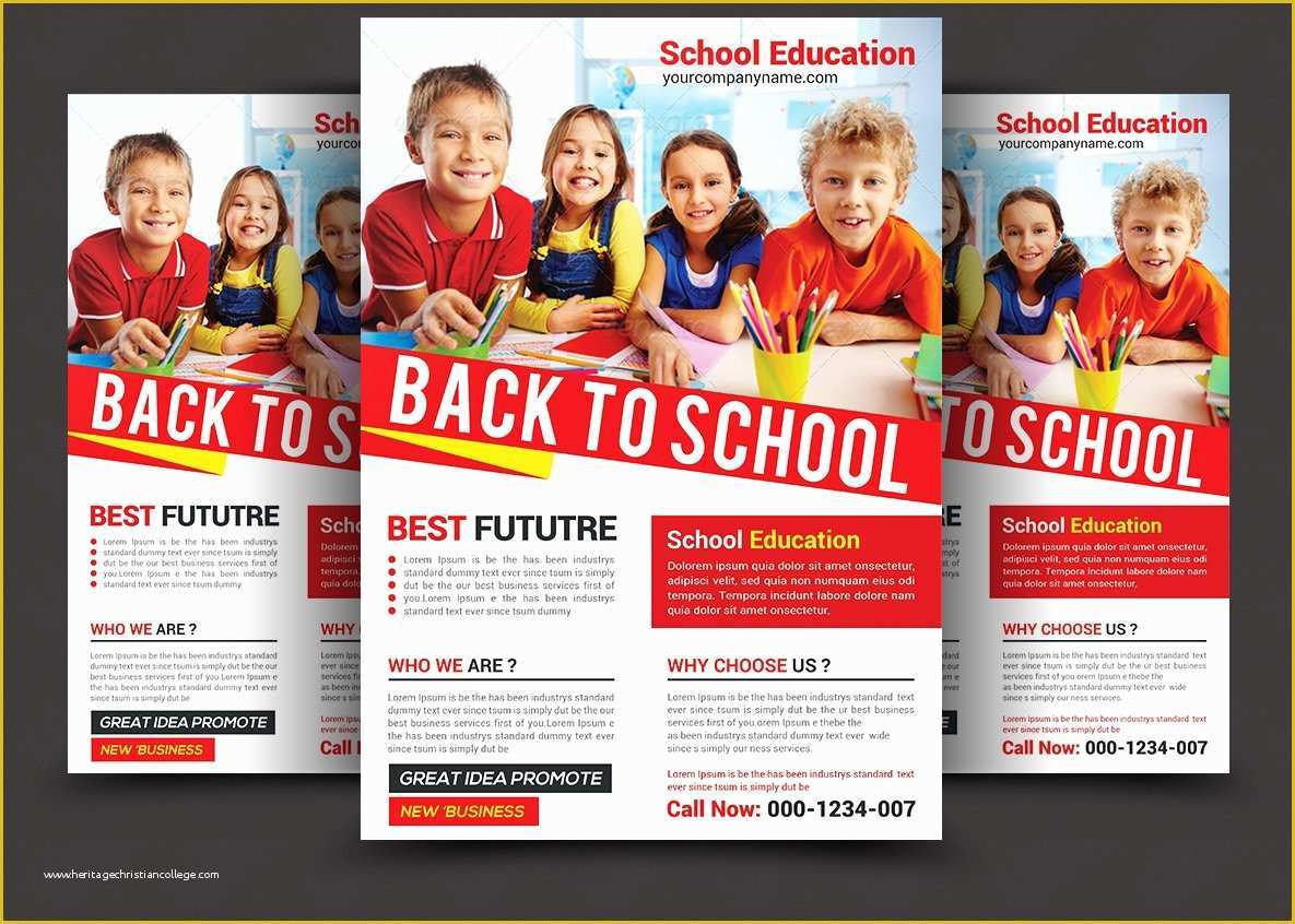 Free School Flyer Templates Of Back to School Flyer Flyer Templates Creative Market