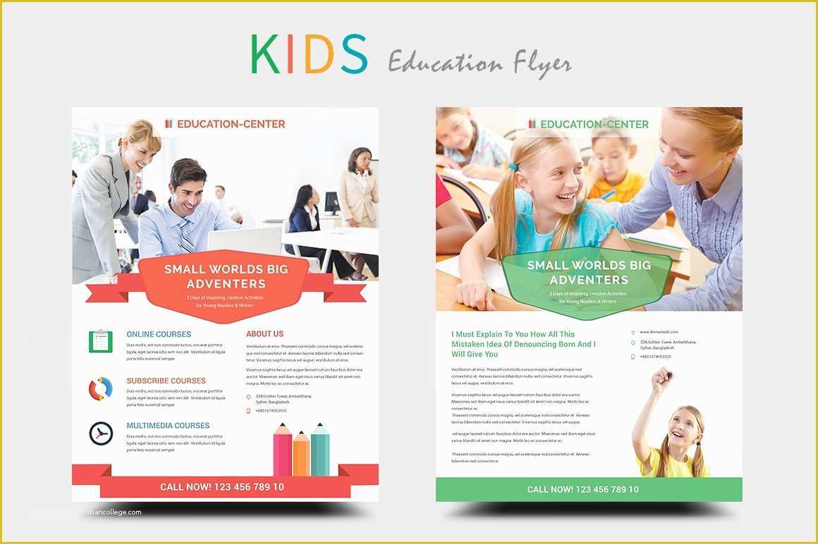 Free School Flyer Templates Of Kids Education School Flyers Flyer Templates Creative