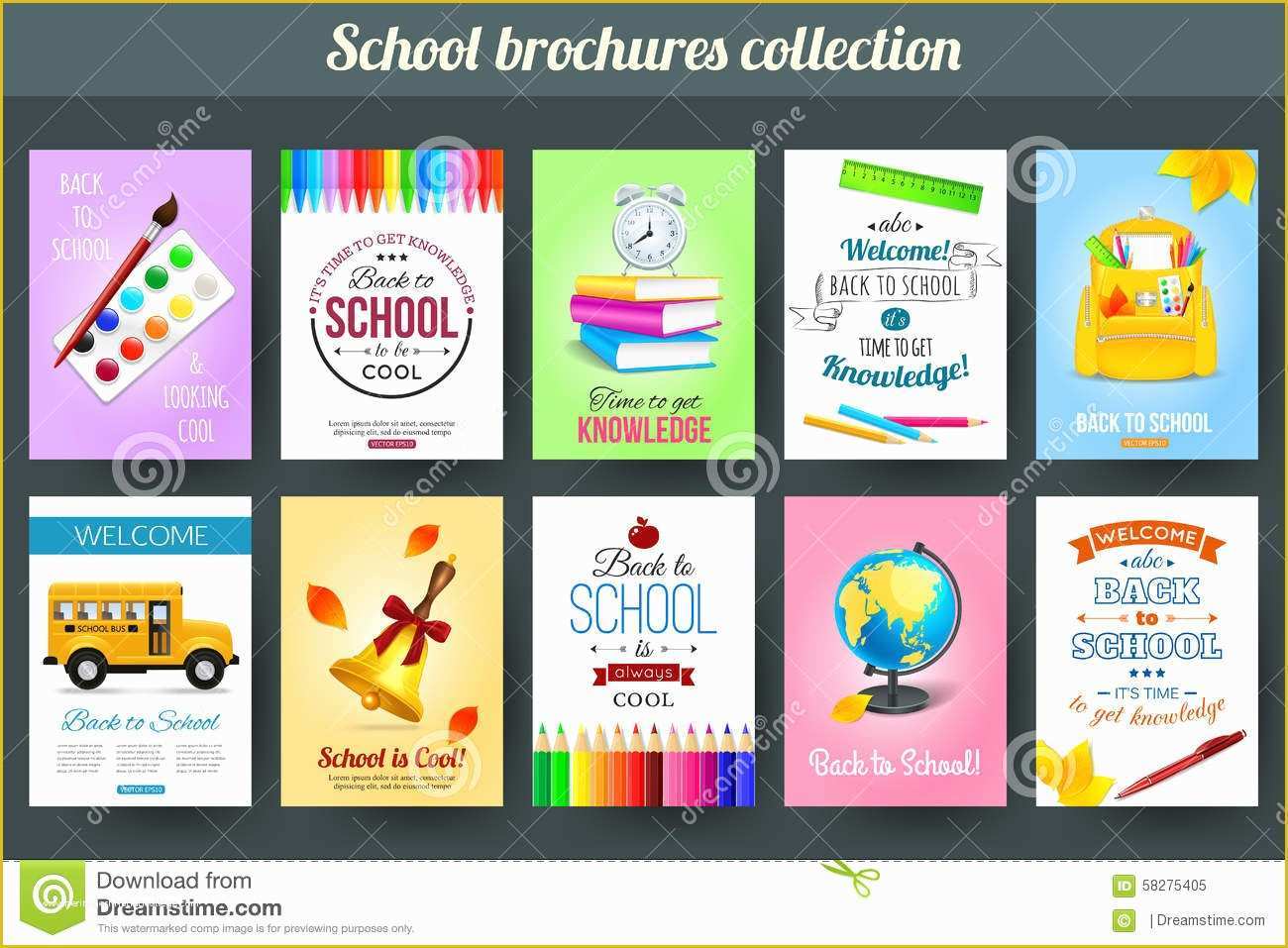 Free School Flyer Templates Of Set Back to School and Education Typographical Stock